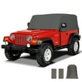 thumbnail image 1 of NEH Gray 2-Door Cab Car Cover, Waterproof Sun Shade, Half Car Cover with Wind-Resistant Quick Release Buckle Tie-Down Straps, Compatible with 1976–2006 Jeep Wrangler TJ, YJ, JK, Jeep CJ, 1 of 7