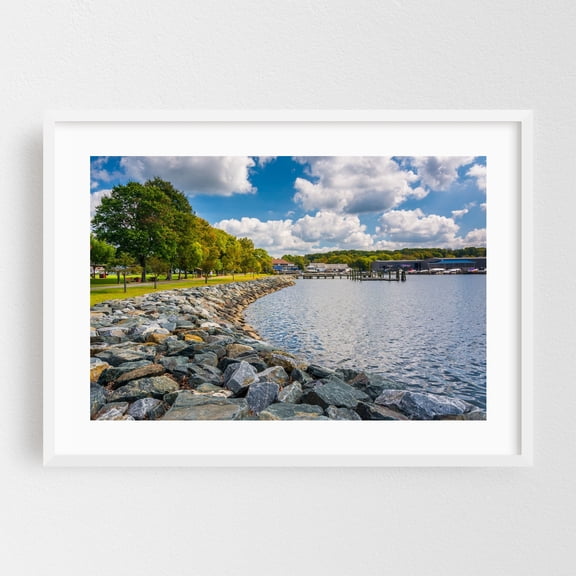 North East River - Maryland Photography Scenic Harbor Landscape Nature Autumn Coastal White Framed Wall Art Print 5 x 7 inches
