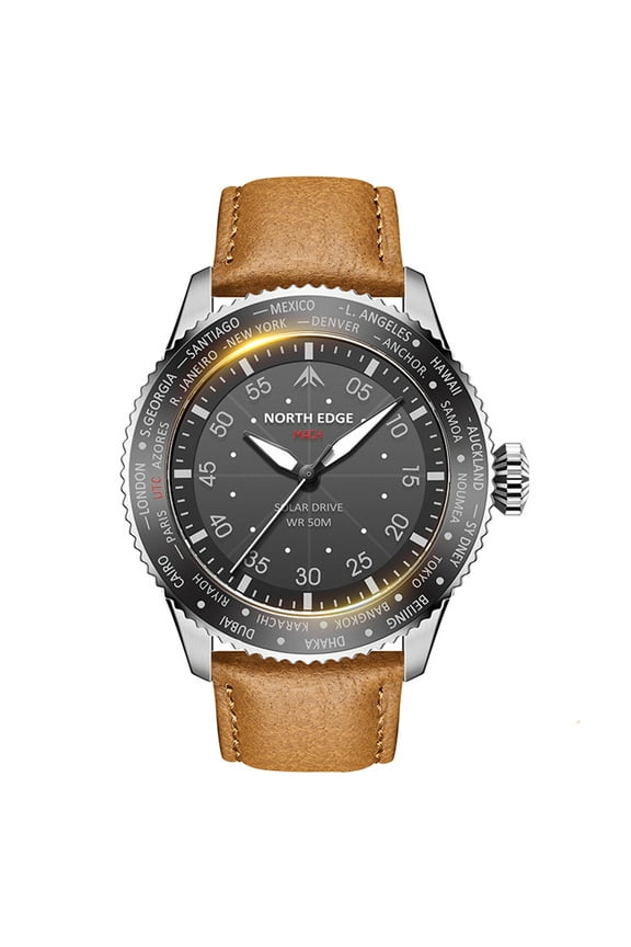 North Edge Mach Watch Pilot Watch Solar Powered Watch For Men 50M Waterproof Chronograph Night Lasting Up To 180 Days Solar Watch