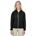 thumbnail image 1 of North End 78166 Women's Prospect Two-Layer Fleece Bonded Soft Shell Hooded Jacket-Black-2XL, 1 of 3