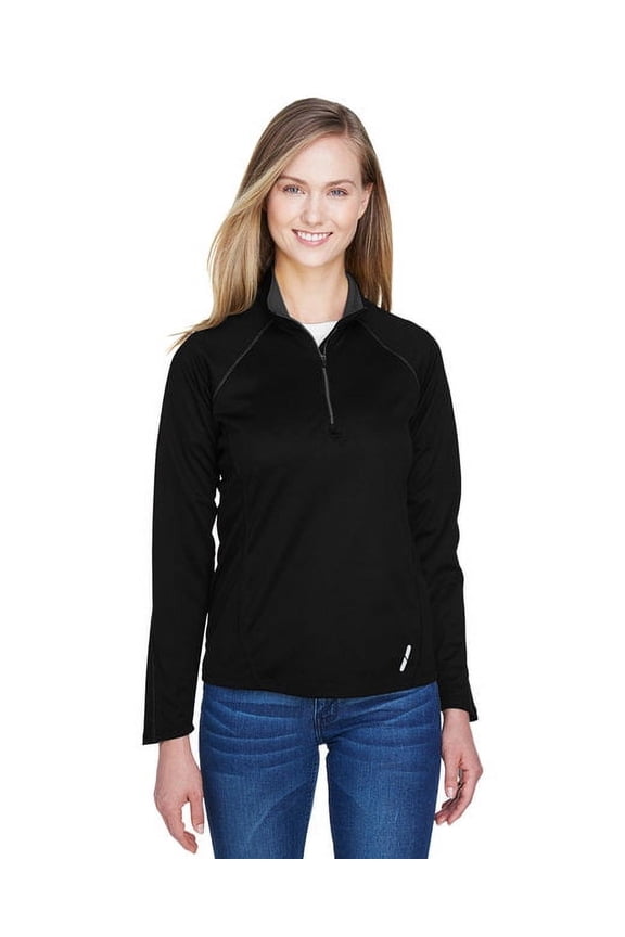 78187 Women's Radar Quarter-Zip Pullover Performance Top-Black-L