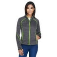 thumbnail image 1 of North End 78697 Women's Flux Mélange Bonded Fleece Jacket-Carbon/ Acid Green-XS, 1 of 3
