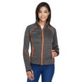 thumbnail image 1 of North End 78697 Women's Flux Mélange Bonded Fleece Jacket-Carbon/ Orange Soda-L, 1 of 5