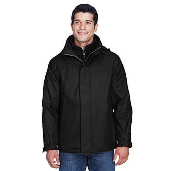 North End 88130 Men's 3-in-1 Insulated Jacket-Black-5XL