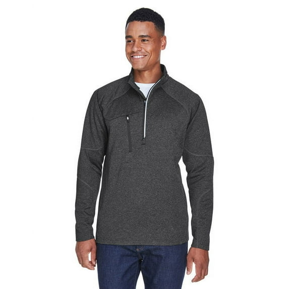 North End 88175 Men's Catalyst Performance Fleece Quarter-Zip Pullover-Carbon Heather-3XL