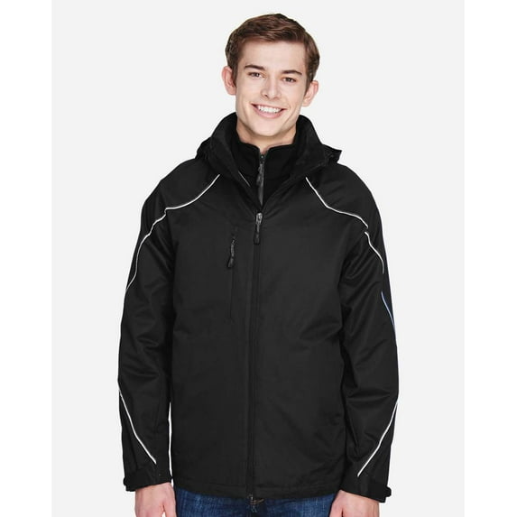 North End 88196 Men's Angle 3-in-1 Jacket with Bonded Fleece Liner