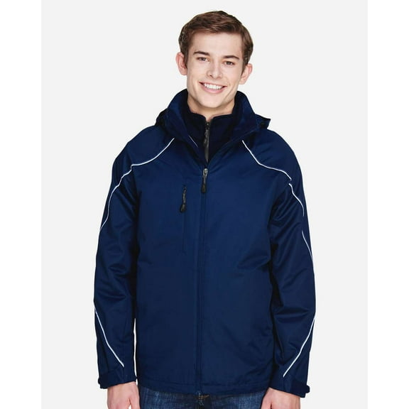 North End 88196 Men's Angle 3-in-1 Jacket with Bonded Fleece Liner