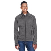 North End 88697 Mens Flux M lange Bonded Fleece Jacket-Carbon/ Black-4XL