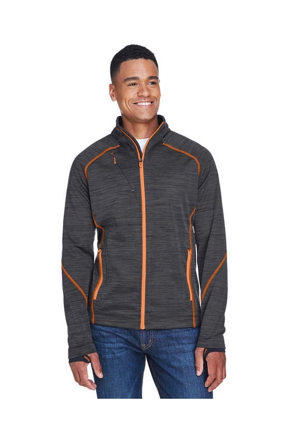 88697 Men's Flux Mélange Bonded Fleece Jacket-Carbon/ Orange Soda-S