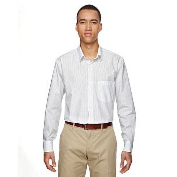 North End Align Men's Wrinkle Resistant Cotton Blend Dobby Striped Shirt Button Down 87044
