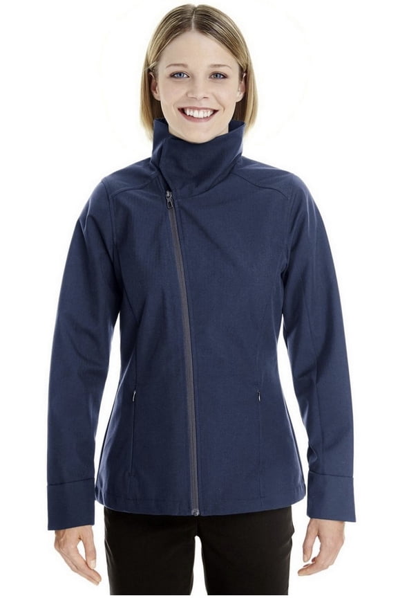 NE705W North End Ladies' Edge Soft Shell Jacket with Convertible Collar Navy M