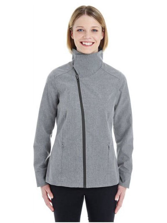 NE705W North End Ladies' Edge Soft Shell Jacket Convertible Collar City Grey XS