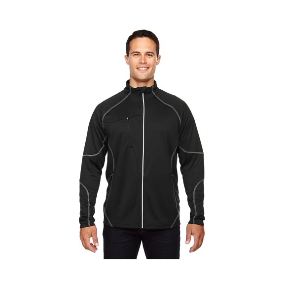 North End Men's Chest Pocket Coil Zipper Fleece Jacket, Style 88174