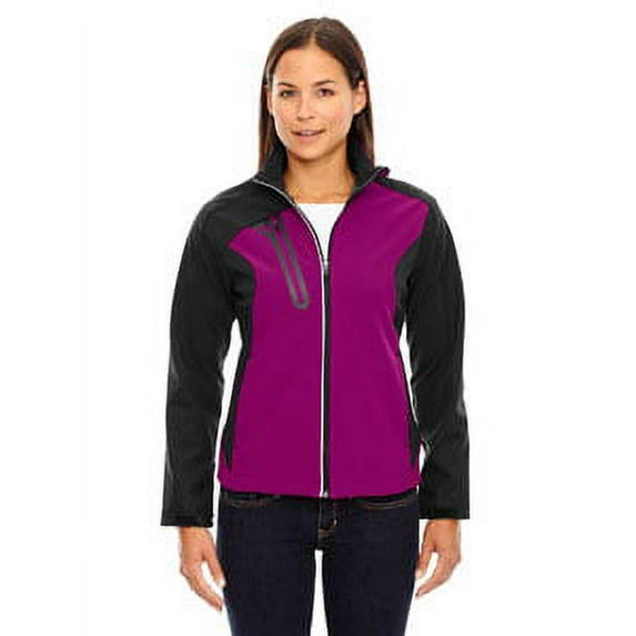 North End Men's Color-Block Printed Soft Shell Jacket, Raspberry, 3X