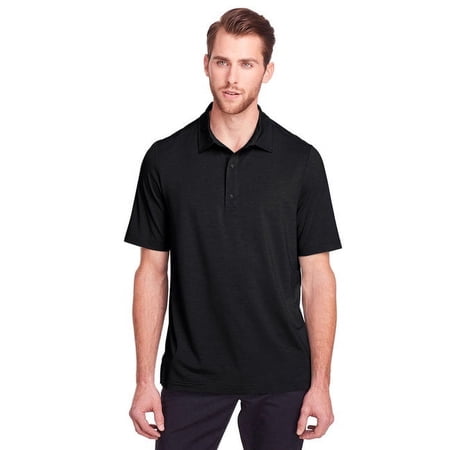 North End NE100 Men's JAQ Snap-Up Stretch Performance Polo-Black-2XL
