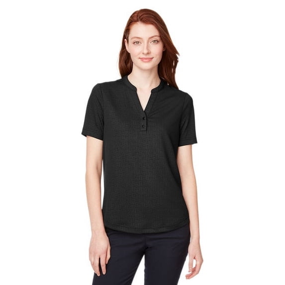 North End NE102W Women's Replay Recycled Polo-Black-2XL
