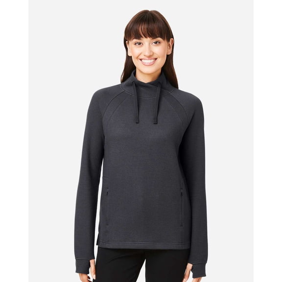North End NE200W Women's Rhythm Waffle Pullover-Carbon-2XL
