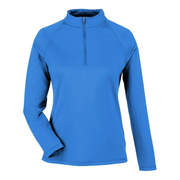North End NE412W Women's Express Tech Performance Pique Quarter-Zip Pullover-Light Nautical Blue-2XL