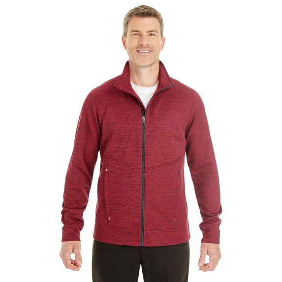 North End NE704 Men's Amplify Mélange Fleece Jacket - Olym Rd/ Crb 665 - 4XL