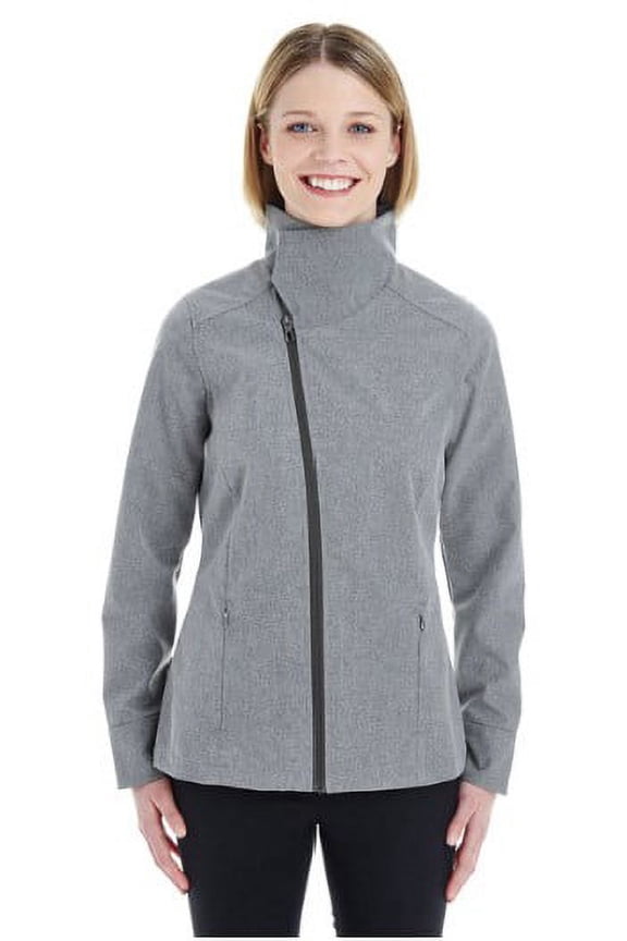 NE705W North End Ladies' Edge Soft Shell Jacket Convertible Collar City Grey S