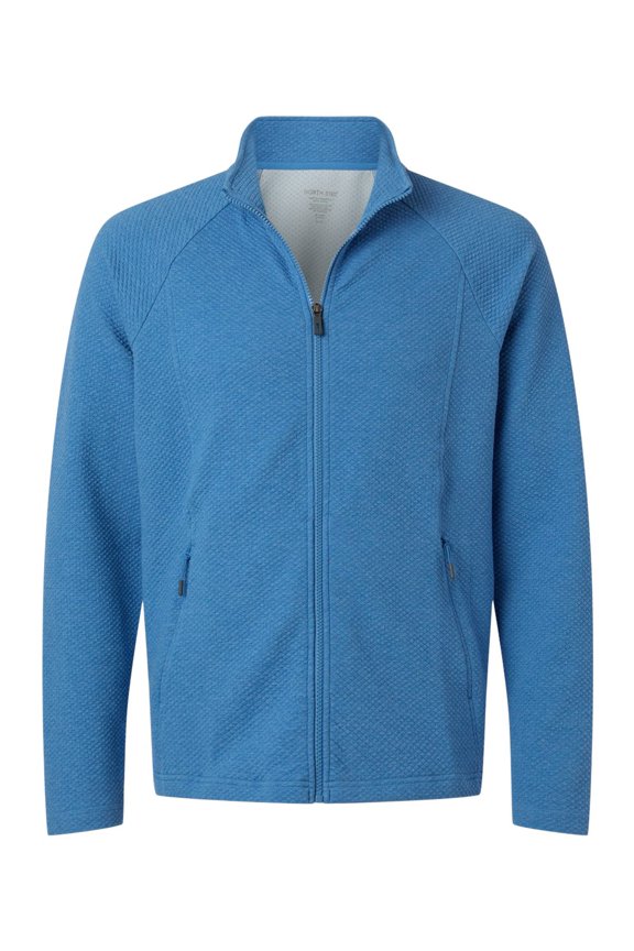 NE727 Men's Spirit Textured Full-Zip-Light Nautical Blue Heather-4XL