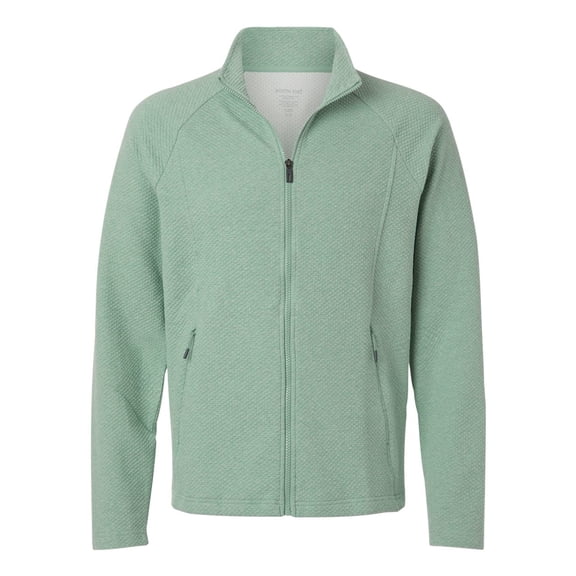 North End NE727 Men's Spirit Textured Full-Zip-SAGE GREEN HEATHER-5XL