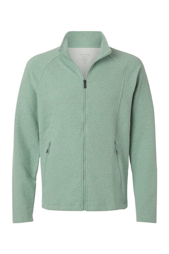 NE727 Men's Spirit Textured Full-Zip-SAGE GREEN HEATHER-S