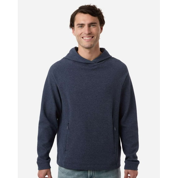 North End NE729 Men's Spirit Textured Hooded Pullover-Classic Navy Heather-M