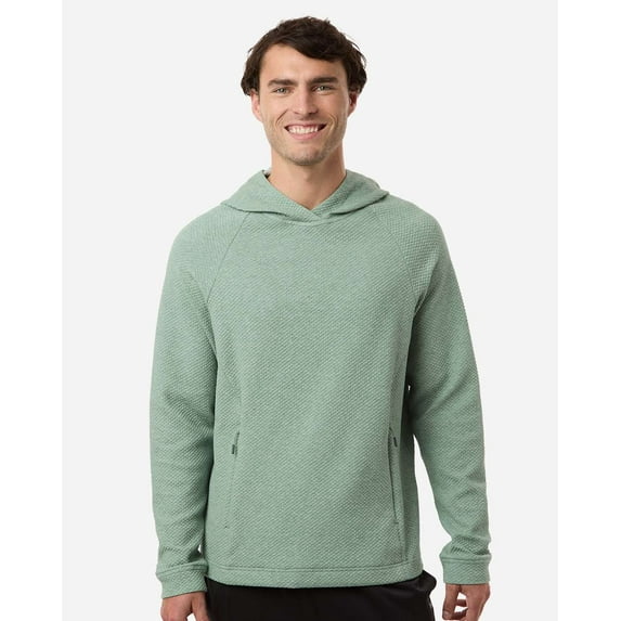 North End NE729 Men's Spirit Textured Hooded Pullover-SAGE GREEN HEATHER-XL