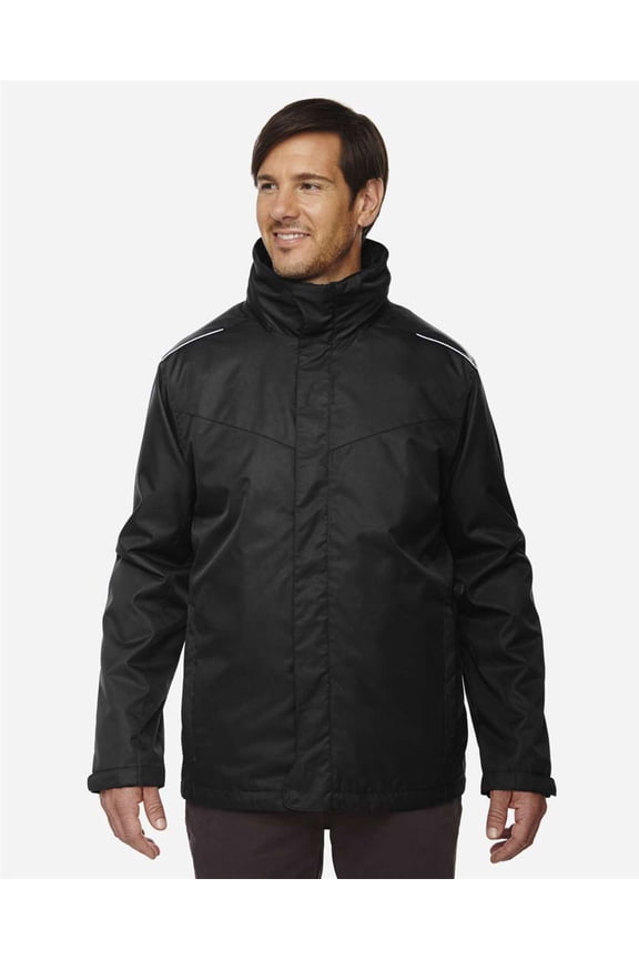 CORE365 88205T Men's Tall Region 3-in-1 Jacket with Fleece Liner-Black-3XLT
