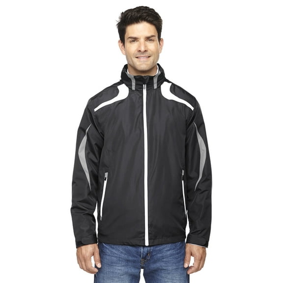 North End Sport Men's Lightweight Impact Active Colorblock Windbreaker Jacket, Black/Gray, Small