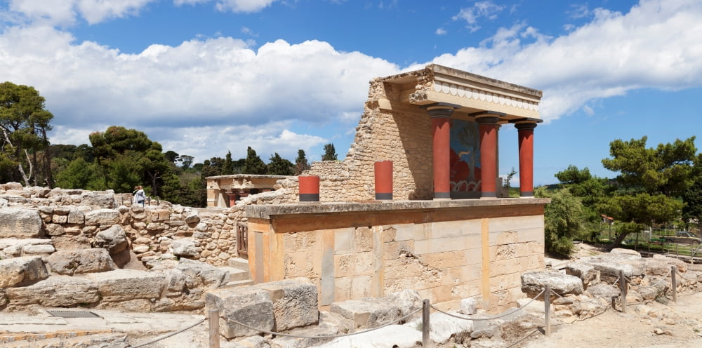 North Entrance of Minoan Palace Knossos Iraklion Crete Greece Canvas Art - Panoramic Images (27 x 9)
