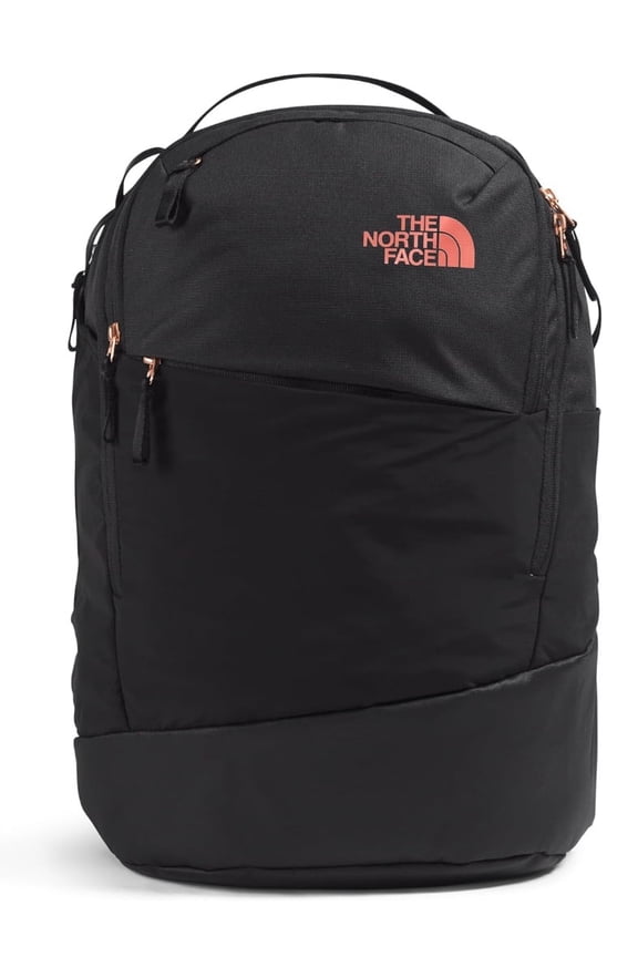 Women's Isabella Transit Backpack, 16" Laptop Sleeve, Water-Repellent, Women-Specific Fit, TNF Black Light Heather/Burnt Coral Metallic, One Size