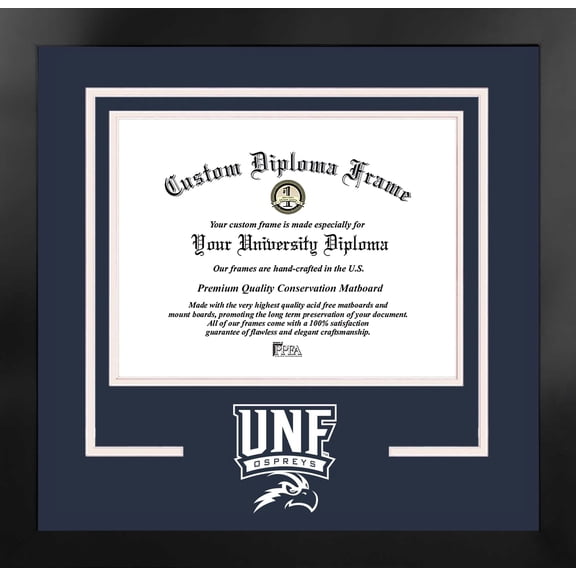 North Florida Ospreys 14w x 11h Spirit Diploma Manhattan Black Frame with Bonus Campus Images Lithograph (value savings $59)