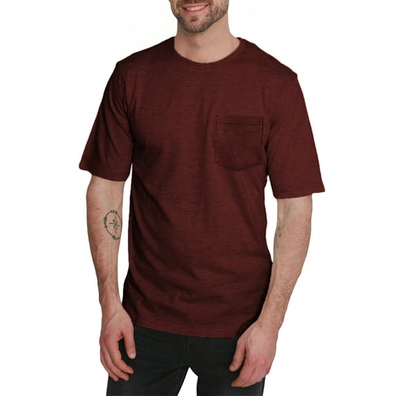 North Hudson Men's Short Sleeve 1 Pocket Crew Neck Jersey Tee Shirt