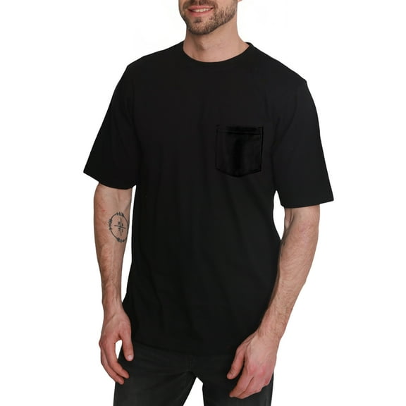 North Hudson Men's Short Sleeve 1 Pocket Crew Neck Jersey Tee Shirt