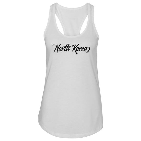 North Korea Cursive Script Tank Women -Image by Shutterstock, Female Small