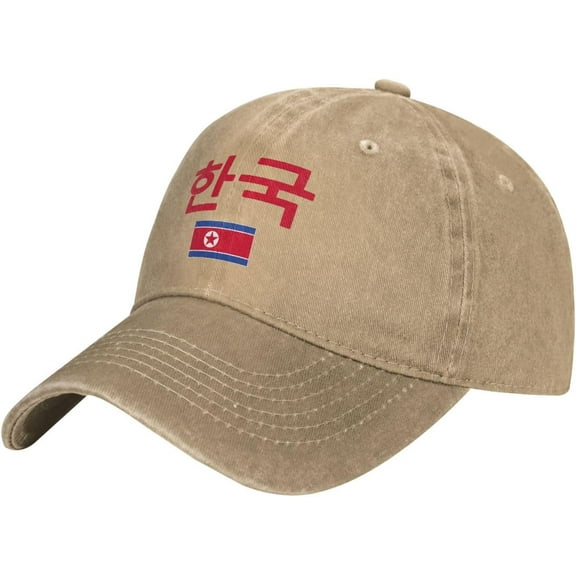 North Korea Flag Vintage Cotton Denim Baseball Cap Adjustable Hat Patriotic Caps