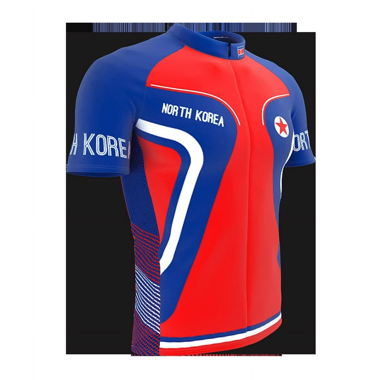 North Korea Full Zipper Bike Short Sleeve Cycling Jersey for Men