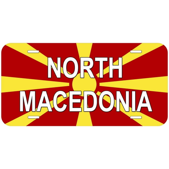 North Macedonia Flag With Country Name Novelty Car Auto License Plate