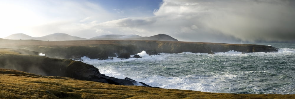 North Mayo Co Mayo Ireland Sea Cliffs Next To The Atlantic Canvas Art - Gareth McCormack Design Pics (33 x 11)