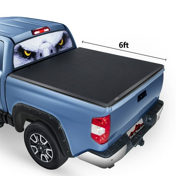 North Mountain 6ft Soft Roll Up Truck Tonneau Cover, Fits for 2015 - 2022 GMC Canyon 6ft (74")Fleetside/Styleside Truck Bed, not for Flareside/Stepside Bed.