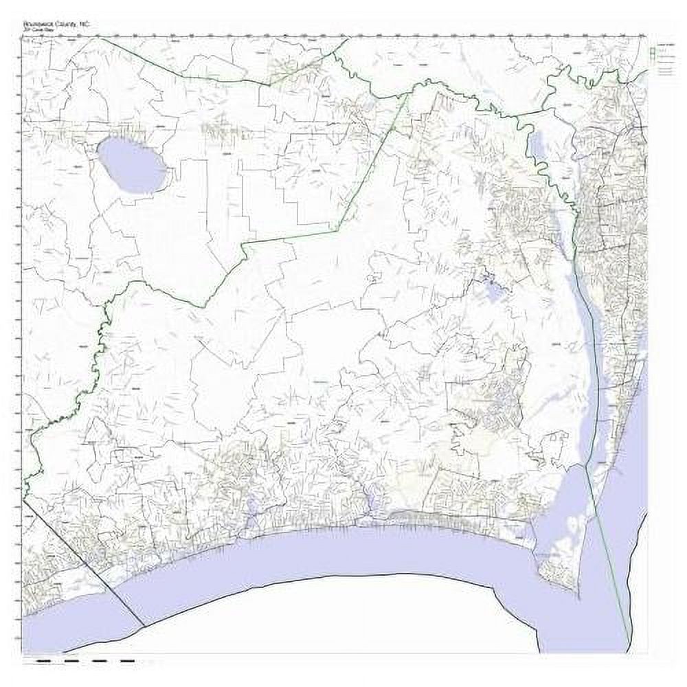 North NC Zip Code Map Not Laminated