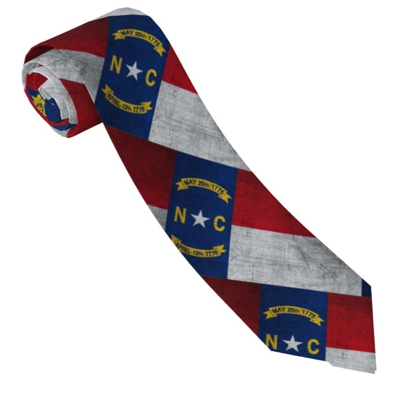 North-Nc-Carolina Flag Ties for Men Colorful Skinny TieNeckties for Wedding Party