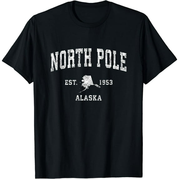 North Pole Alaska AK Vintage Athletic Sports Design T-Shirt