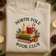thumbnail image 1 of North Pole Book Club Embroidered Sweatshirt, Cozy Christmas Reading Shirt, Holiday Book Lover Gift, Candle Cocoa Crewneck, Xmas Tee, 1 of 4