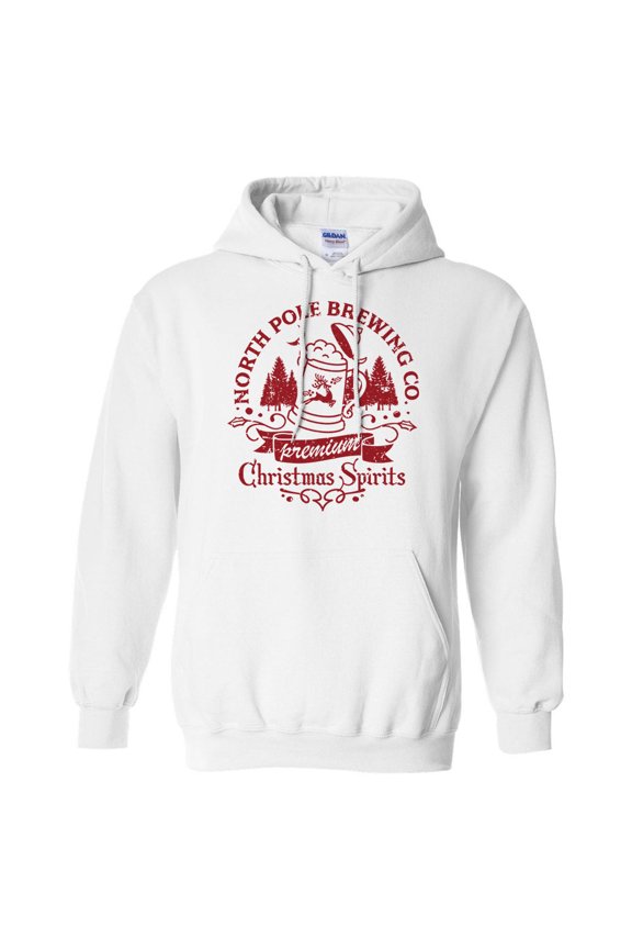North Pole Brewing Co Hoodie Sweatshirt Unisex Large White