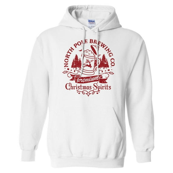 North Pole Brewing Co Hoodie Sweatshirt Unisex Small White