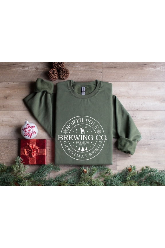 North Pole Brewing Co Sweatshirt, Crewneck, Cozy Apparel Womens, Womens Shirts, Sweatshirt All Size S-5XL