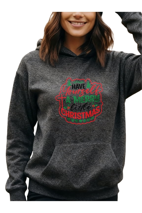 North Pole Christmas Hoodie for Men Women, Holiday Pullover Hooded Sweatshirt, Cozy Cotton Poly Blend, Festive Winter Outfit